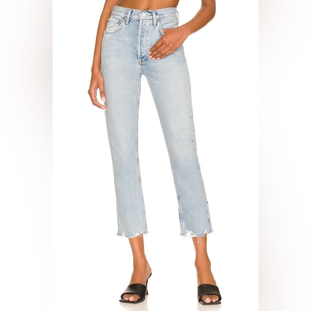 AGOLDE Riley High Rise Straight Crop Jeans 34 L23